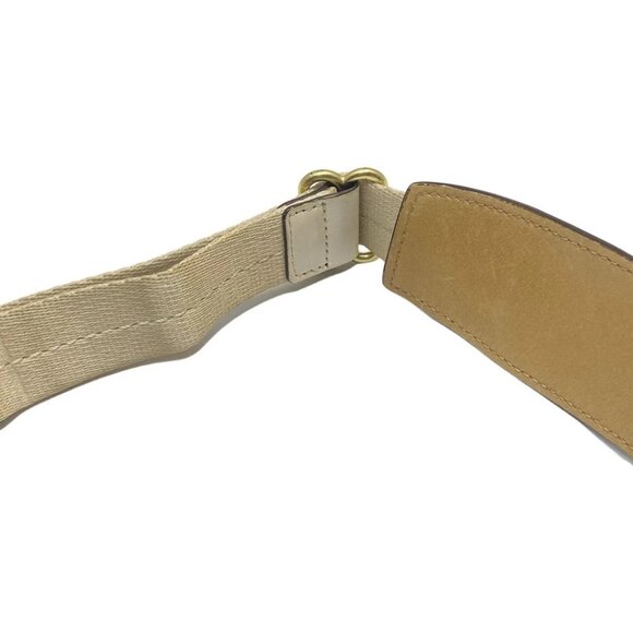 COACH Signature Stripe Solid Swing Pack 41207 Khaki Cream Jacquard Leather - Picture 7 of 9